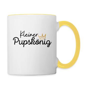 Kleiner Pupskönig Babybody Geschenk zur Geburt - Tasse zweifarbig - Weiß/Gelb - Rechts
