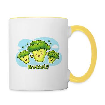 Brocoli - Mug contrasté - blanc/jaune - Droite