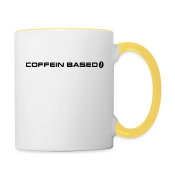 Coffein based - Kaffee Liebhaber - Tasse zweifarbig - Weiß/Gelb - Rechts