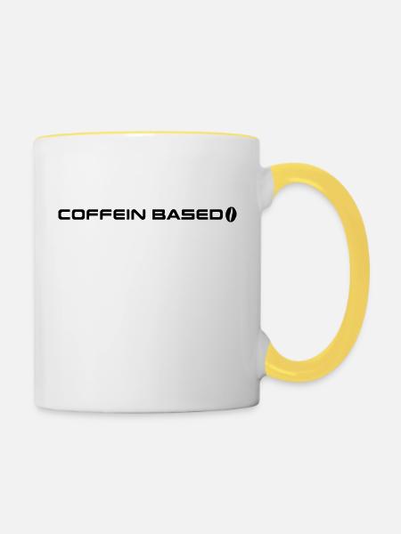 Coffein based - Kaffee Liebhaber - Tasse zweifarbig - Weiß/Gelb