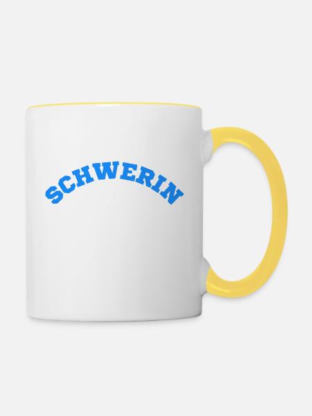 Schwerin - Tasse zweifarbig - Weiß/Gelb