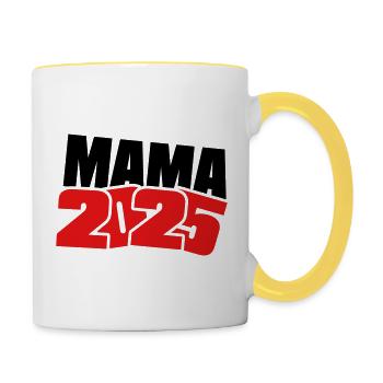Mama 2025 - Tasse zweifarbig - Weiß/Gelb - Rechts
