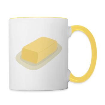 Stück Butter - Tasse zweifarbig - Weiß/Gelb - Rechts