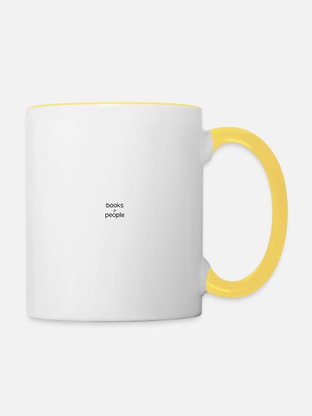 Bücher > Personen - Tasse zweifarbig - Weiß/Gelb