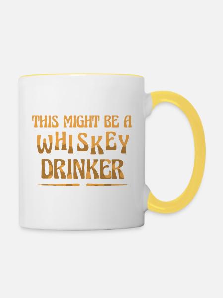 Whiskey Spruch Whiskeytrinker Whiskeyliebhaber - Tasse zweifarbig - Weiß/Gelb