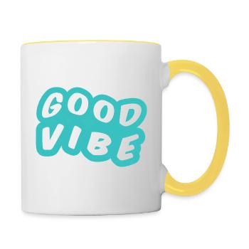 Good Turquoise Vibe - Contrasting Mug - white/yellow - Right