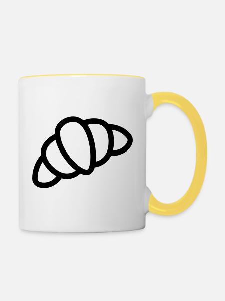 Halbmond - Tasse zweifarbig - Weiß/Gelb