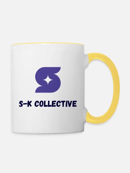 S- K Kollektives Logo - Tasse zweifarbig - Weiß/Gelb