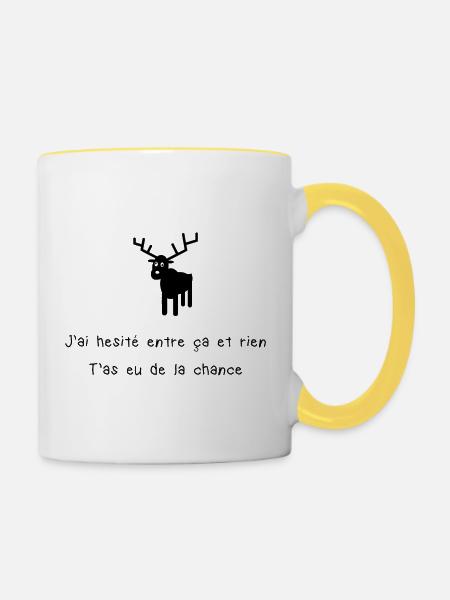 Lustiges Weihnachtsmann-Geschenk – Idee Weihnachtshumor - Tasse zweifarbig - Weiß/Gelb