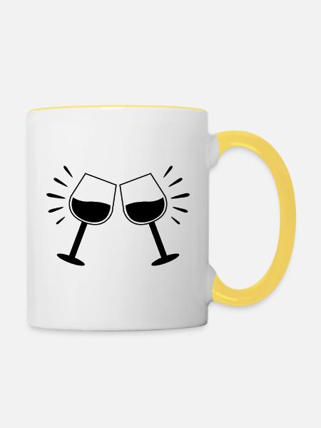Toaste - Tasse zweifarbig - Weiß/Gelb