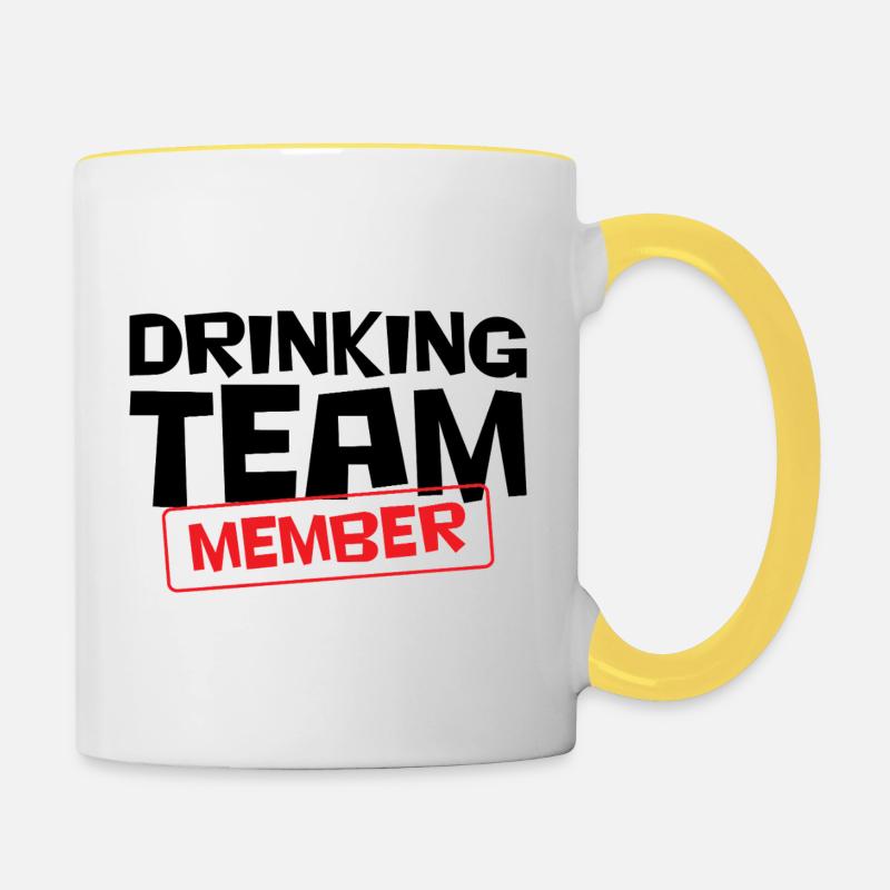 Drinking Team Member / Alcool - Mug contrasté - blanc/jaune