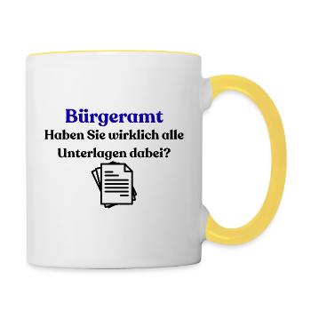 Citizen's Office Blue Typography Shirt - Contrasting Mug - white/yellow - Right