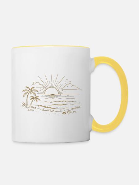 Sunset  - Tasse zweifarbig - Weiß/Gelb