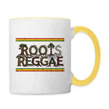 Roots Reggae Forest - Tasse zweifarbig - Weiß/Gelb - Rechts