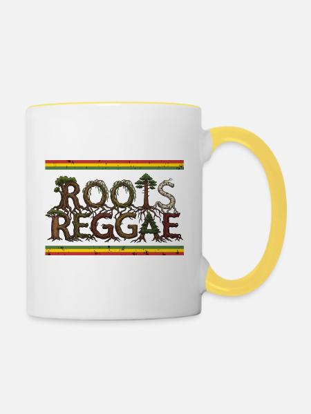 Roots Reggae Forest - Tasse zweifarbig - Weiß/Gelb