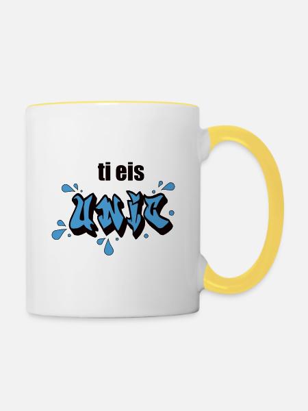 ti eis unic - Tasse zweifarbig - Weiß/Gelb