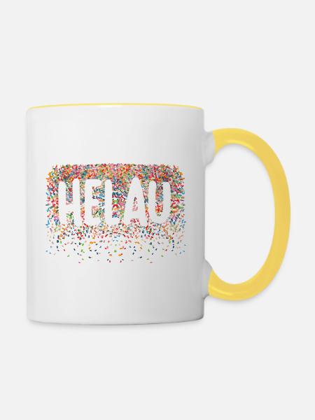 Helau Konfetti Jubel - Tasse zweifarbig - Weiß/Gelb