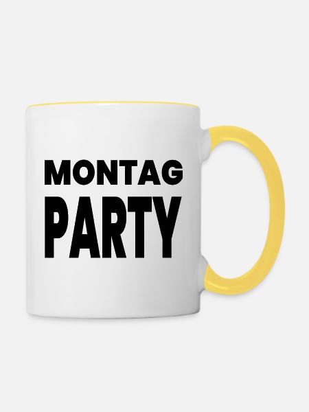 Party - Tasse zweifarbig - Weiß/Gelb