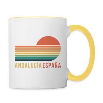 Andalusien, Spanien - Tasse zweifarbig - Weiß/Gelb - Rechts