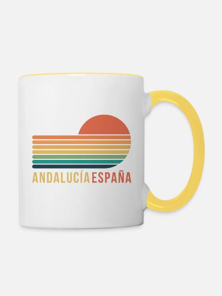 Andalusien, Spanien - Tasse zweifarbig - Weiß/Gelb