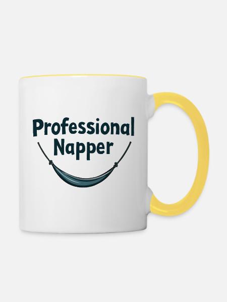 Hängematten-Profi Design - Tasse zweifarbig - Weiß/Gelb