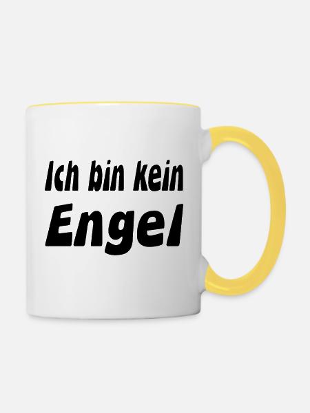 Engel - Tasse zweifarbig - Weiß/Gelb