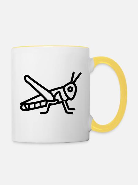 Heuschrecke - Tasse zweifarbig - Weiß/Gelb