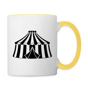 Cirque Chapiteau Silhouette du Cirque - Mug contrasté - blanc/jaune - Droite