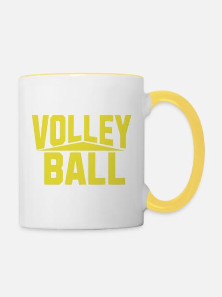 Volleyball  - Tasse zweifarbig - Weiß/Gelb