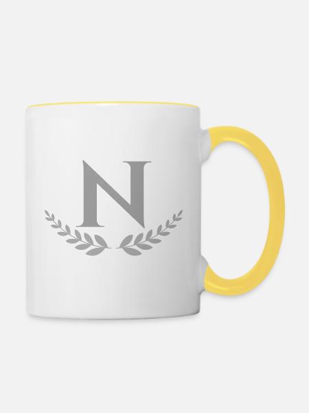 N - Tasse zweifarbig - Weiß/Gelb