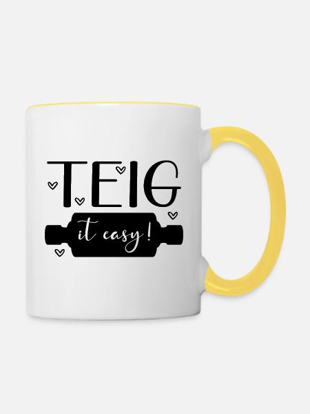Backen Teigrolle - Tasse zweifarbig - Weiß/Gelb