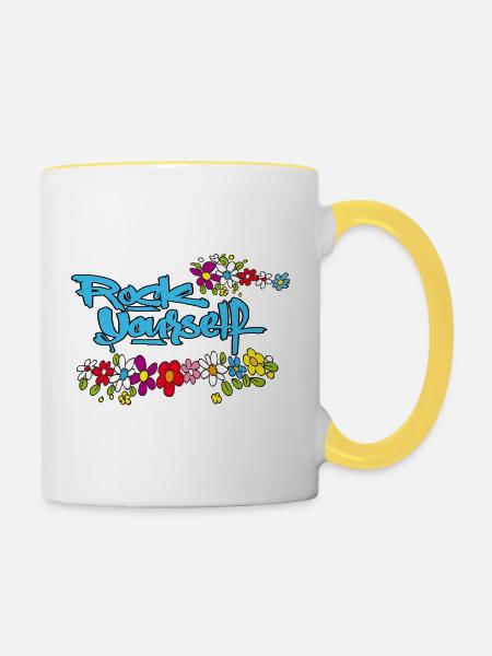 Rock Yourself - Tasse zweifarbig - Weiß/Gelb