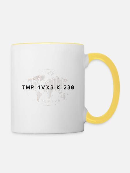 KRYPTISCHES Design - Tasse zweifarbig - Weiß/Gelb