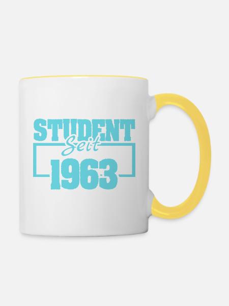 seit 1963 - Tasse zweifarbig - Weiß/Gelb