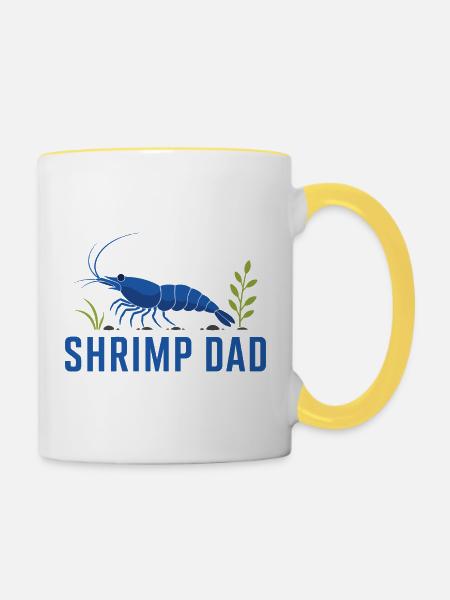 Shrimp Dad Garnele Aquarium - Tasse zweifarbig - Weiß/Gelb