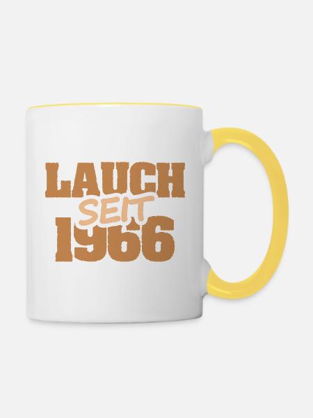 Geschenk für Entwurf - Tasse zweifarbig - Weiß/Gelb
