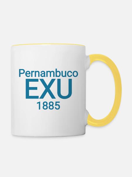 Exu brasilien Pernambuco text - Tasse zweifarbig - Weiß/Gelb