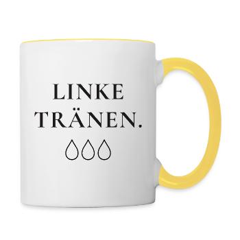 Linke Tränen Politischer Humor Satire Spruch - Tasse zweifarbig - Weiß/Gelb - Rechts
