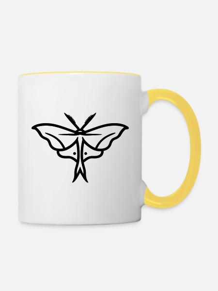 Moon Butterfly - Tasse zweifarbig - Weiß/Gelb