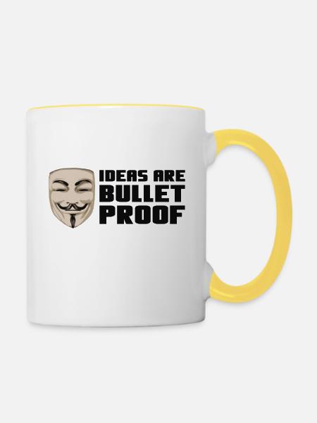 Mask - bulletproof - Tasse zweifarbig - Weiß/Gelb