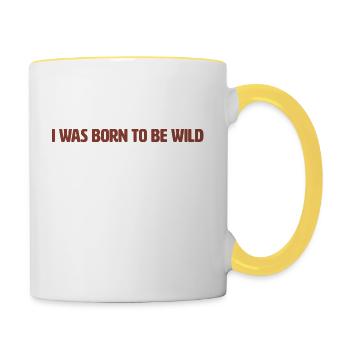 Lustig Lustiger Spruch Funny Geschenk Lustige - Tasse zweifarbig - Weiß/Gelb - Rechts