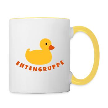 Groupe de canards Groupe - Mug contrasté - blanc/jaune - Droite