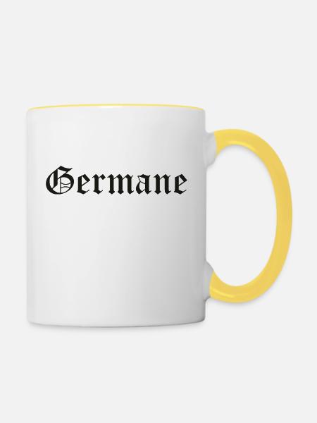 Germane Germania Germanisch Geschenkidee - Tasse zweifarbig - Weiß/Gelb