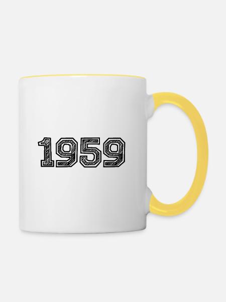 1959 - Tasse zweifarbig - Weiß/Gelb