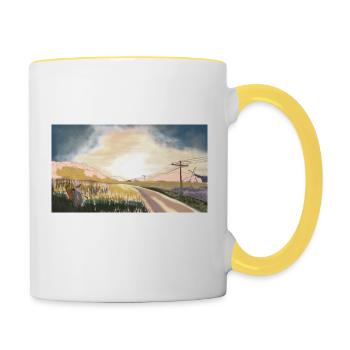 a country road - Contrasting Mug - white/yellow - Right