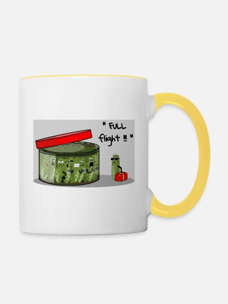 Voller Flug !!! - Tasse zweifarbig - Weiß/Gelb