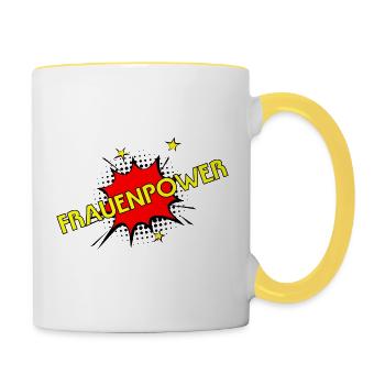Frauenpower - Tasse zweifarbig - Weiß/Gelb - Rechts