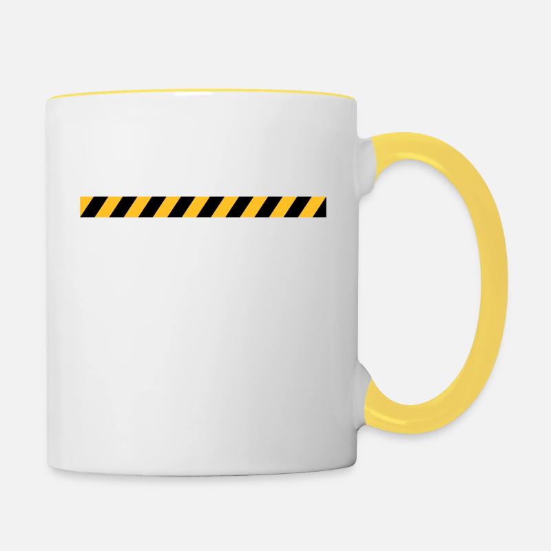 Absperrband Linie Design - Tasse zweifarbig - Weiß/Gelb