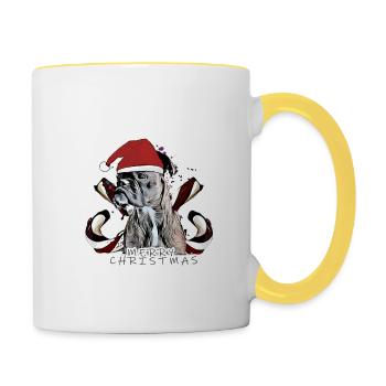 Boxer Christmas - Contrasting Mug - white/yellow - Right