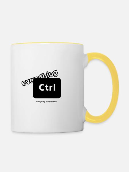Alles unter Kontrolle - Tasse zweifarbig - Weiß/Gelb